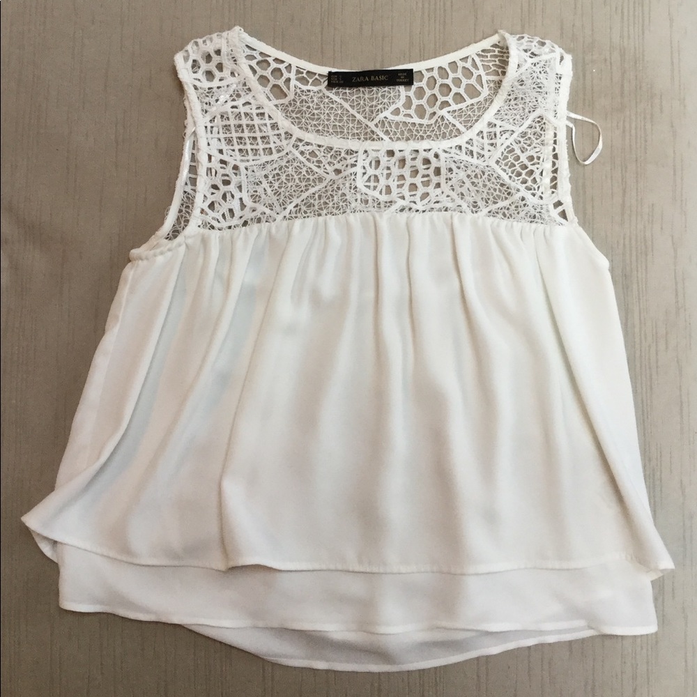 Zara White Lace Tank Top